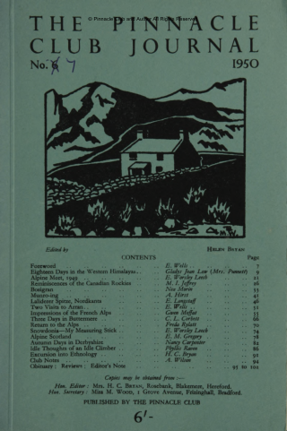 The Pinnacle Club Journal No.-07 1950 cover